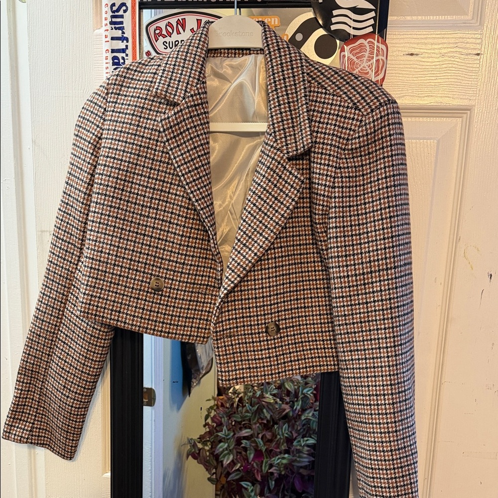 Plaid Cropped Jacket